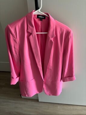 Express Women’s Bright Pink Open-Front Blazer